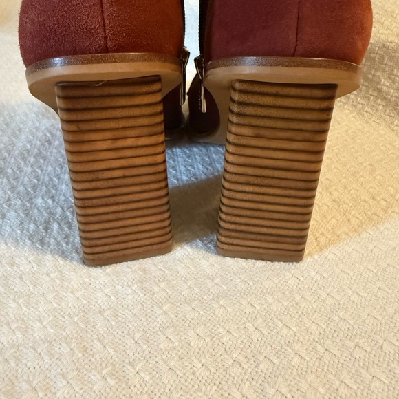 Vince Camuto Red Suede Heeled Boots - Picture 3 of 15
